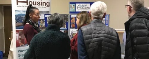 Abigail housing stall at meeting