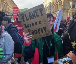 person with a placard