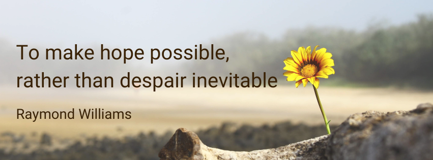 To make hope possible, rather than despair inevitable